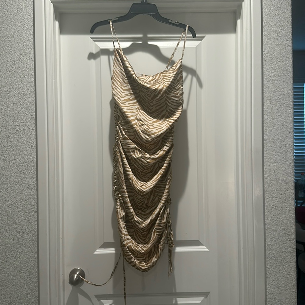 Brown zebra mini dress